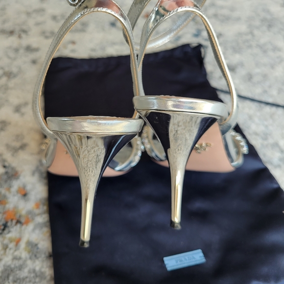 PRADA patent Leather Crystal Embellishments Sandals Size 36.5 EU - Picture 4 of 7